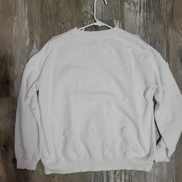 Lou & Grey sweatshirt type material with  cute polkadot textured details size m - Picture 7 of 11